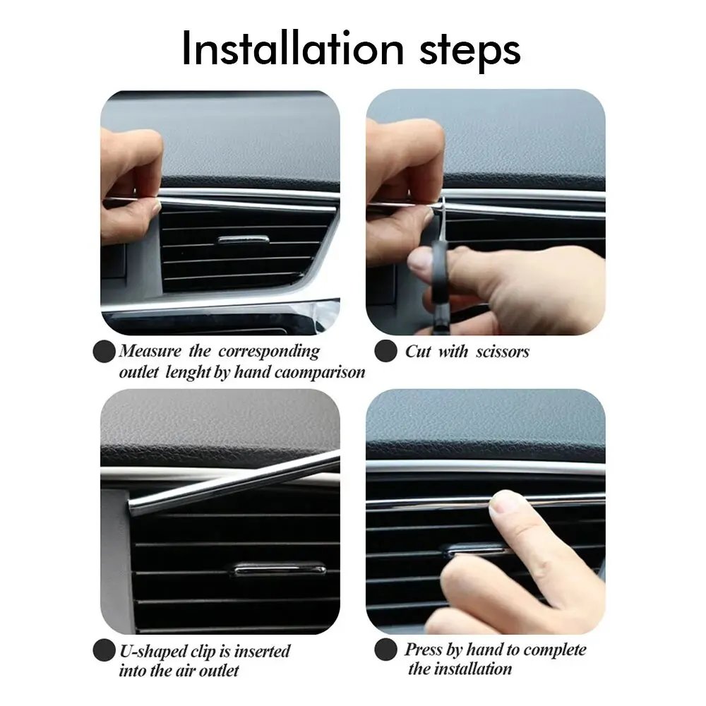 10Pcs U-Shaped Car Air Conditioner Trim Strips - 20cm Decor