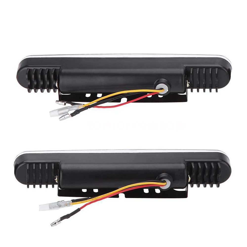 12V LED Daytime Running Lights with Amber Turn Signal - 2 Pack