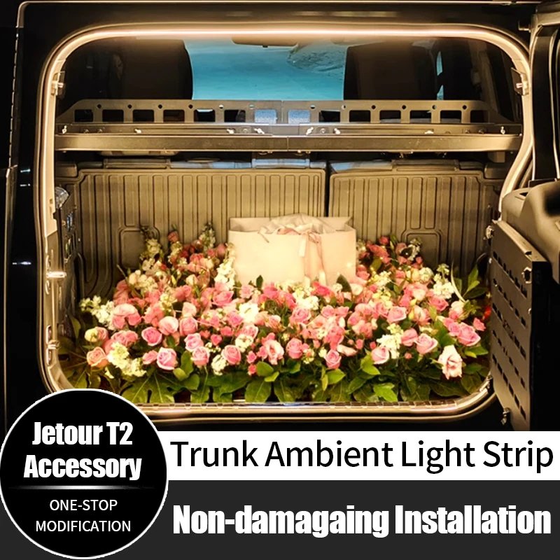 350cm For Chery Jetour T2 Traveler 2023+ Trunk LED Light Strip Ambient Decoration Lights Trim Car Interior Accessories