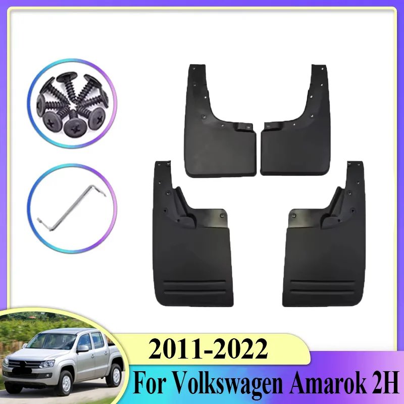 4PCS Car Mud Flaps for Volkswagen for VW Amarok 2H 2011-2022 Anti-splash Front Rear Fender Wheel Cover Mudguard Splash Guard
