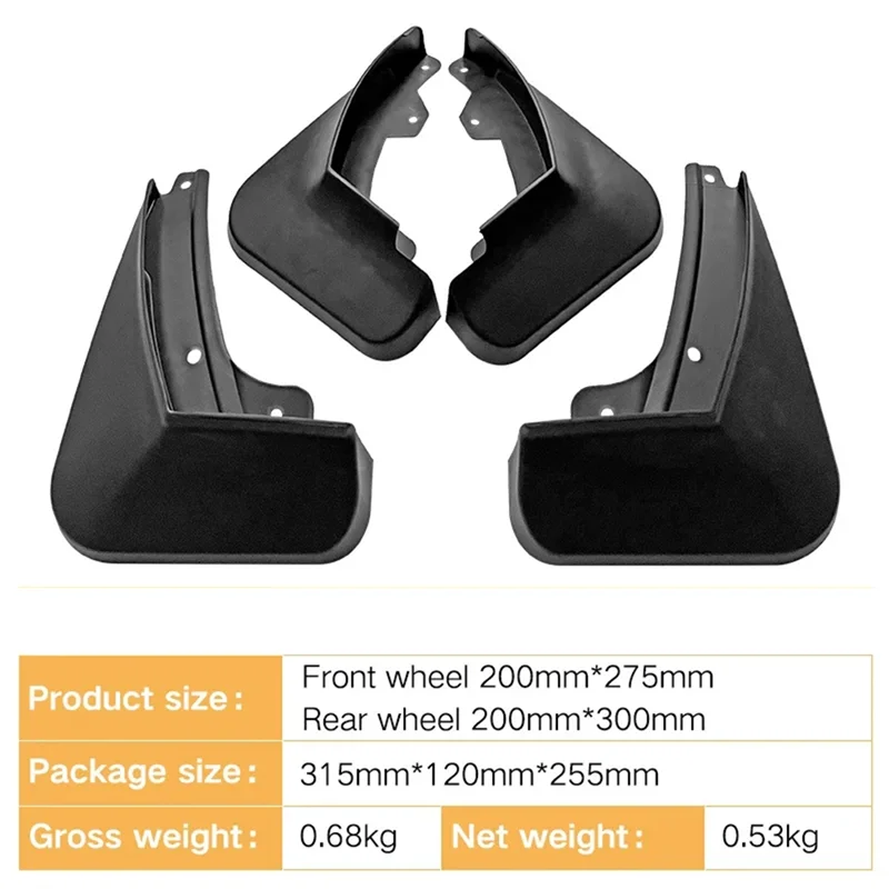 A95E Mud Flaps for Chery JETOUR X90 (2021-2024) - 4pcs Set