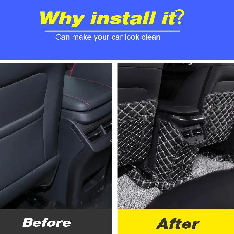 Anti-Kick PU Leather Car Seat Back Cover for Chery Jetour 2021-2024