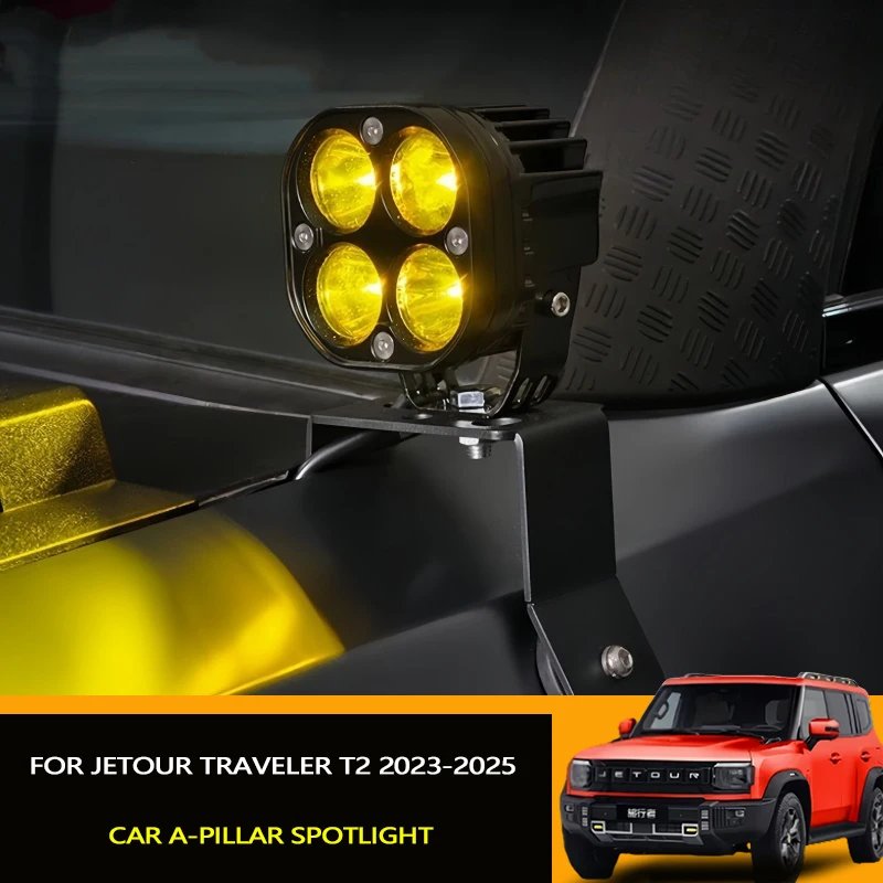Car A-pillar Spotlight Fit for Jetour Traveler T2 Car A-pillar High-brightness LED 3-inch Spotlight Auto Off-road Accessories
