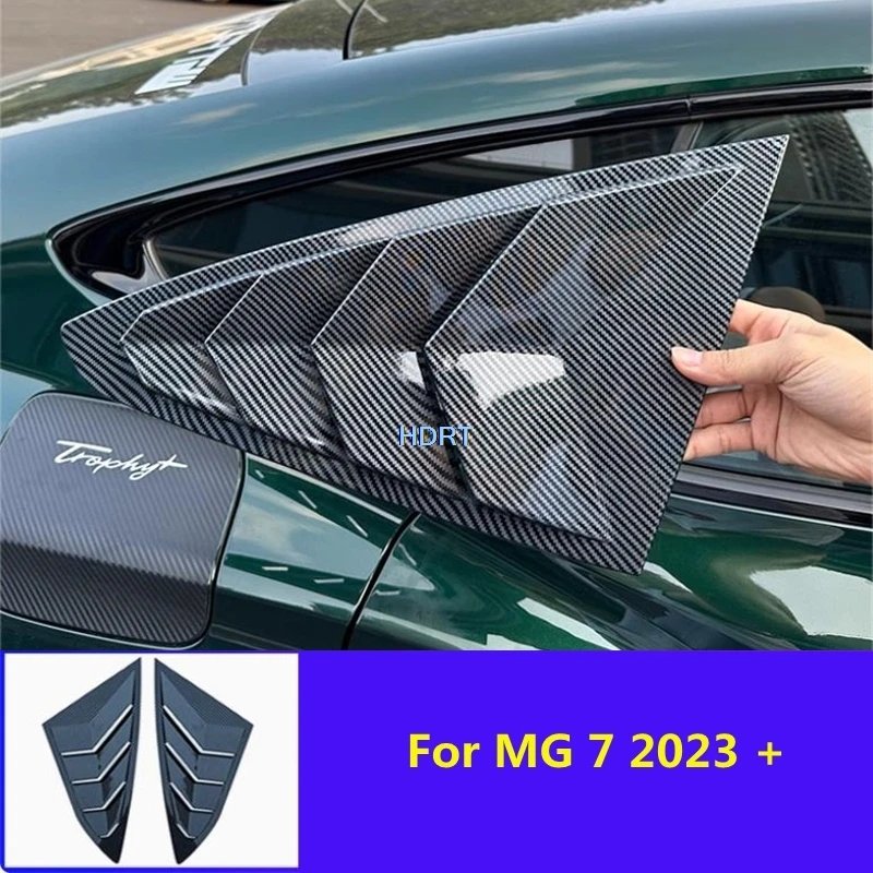 Car Styling Rear Window Louver Trim Glass Triangular Shutter Blind Cover For MG 7 MG7 2023 + Protector Decoration Accessories