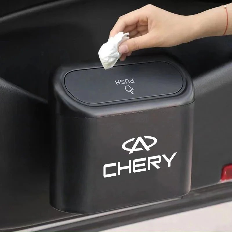 Car Trash Bin Hanging Vehicle Garbage Dust Case Storage Box for Chery Tiggo 2 3 4 5 7 8 Pro 2018-2023 Arrizo A1 A3 T11 5X Amulet