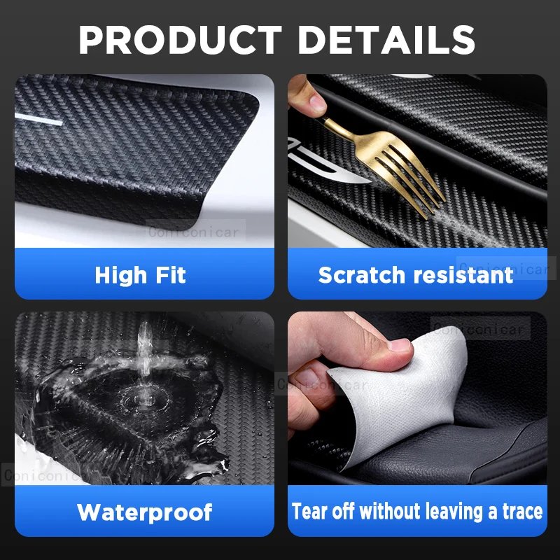 CHERY JETOUR T2 2024 Carbon Fiber Car Door Sill Protectors