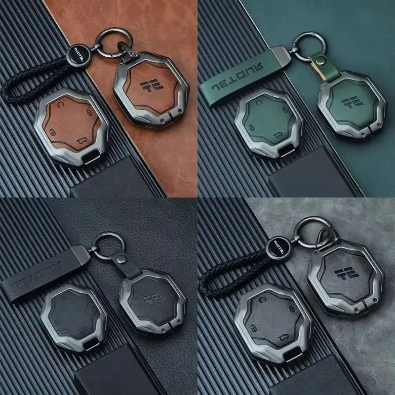 Chery Jetour Traveller Jetour T2 Turn Keychain Leather Key Holder Case Interior AutomobileAlloy Car Keys Accessories s Parts
