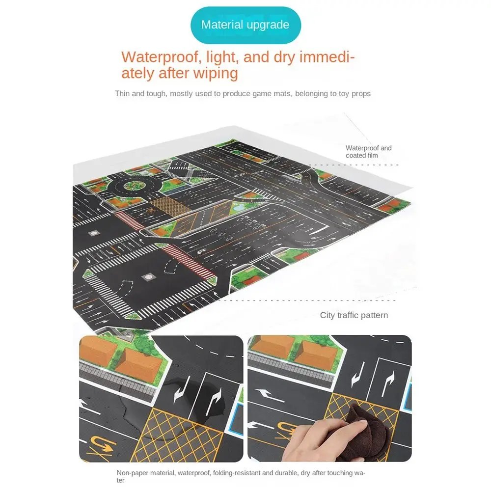 City Traffic Play Mat - Road Map Carpet for Kids' Fun