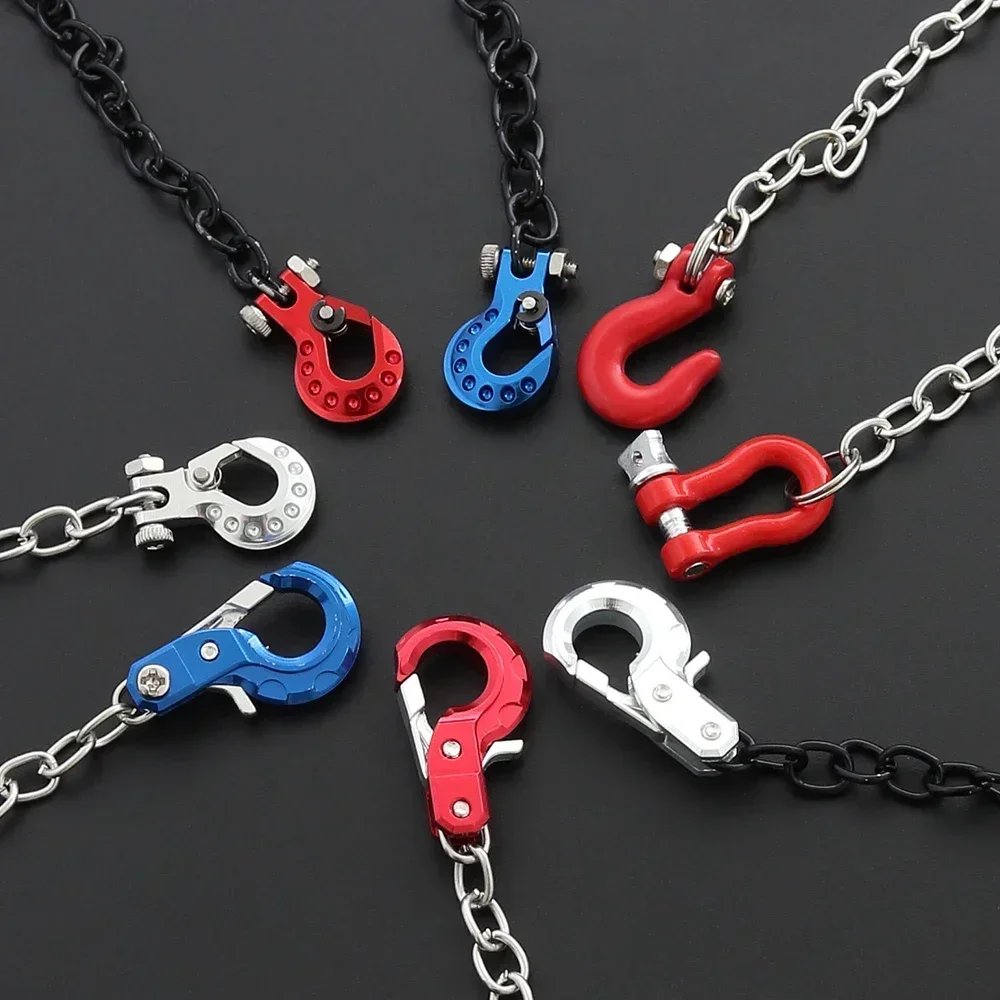 CNC Metal RC Car Trailer Hook & Chain for 1/10 Models