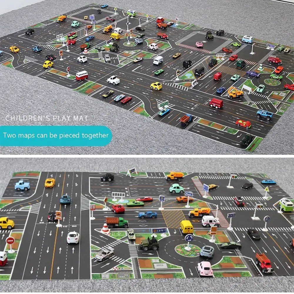 DIY Traffic Road Play Mat for Kids - Car Climbing & Parking