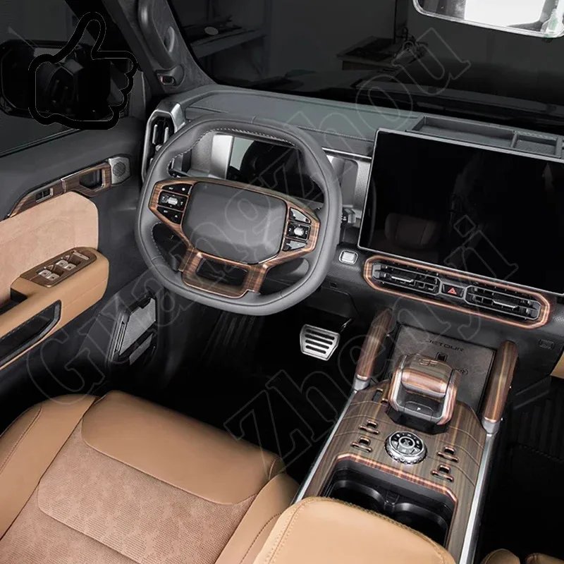 Factory Hot Selling Car Accessories Wooden Style Interior Decoration Cover Trim Kit for Chery Jetour Traveller T2 2023-2025