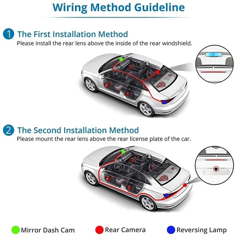 FHD Dual Lens Mirror Dash Cam with Night Vision & Parking Mode