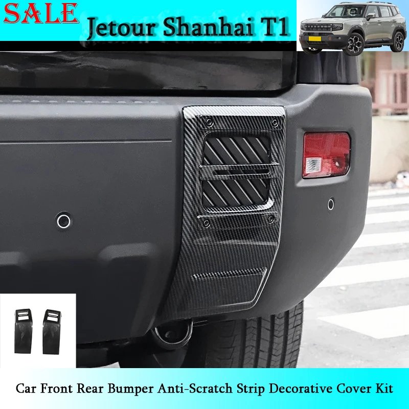 Fit for Jetour Shanhai T1 2024-2025 Car Front Rear Bumper Anti-Scratch Strip Decorative Cover Kit Auto Exterior Decorative Parts