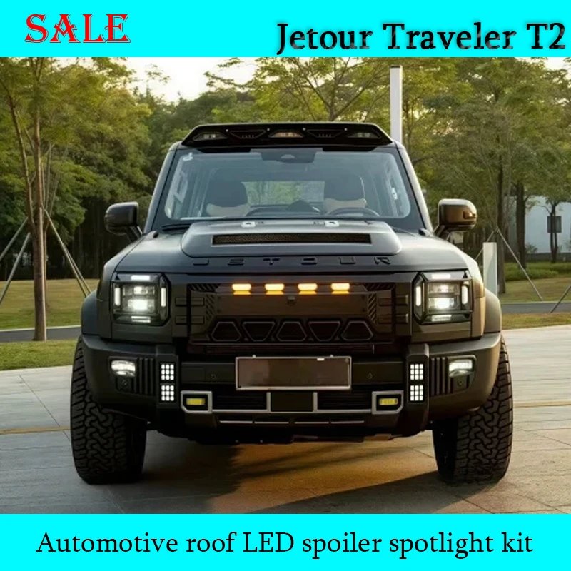 Fit for Jetour Traveler T2 2023-2025 Automobile Roof LED Spoiler Spotlight Kit Car Exterior Decoration Modification Parts