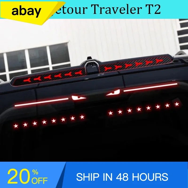 Fit for JETOUR Traveler T2 2023+ Car High Brake Light Sticker Modified Carbon Fiber Tail Light Custom Sticker Car Exterior Parts