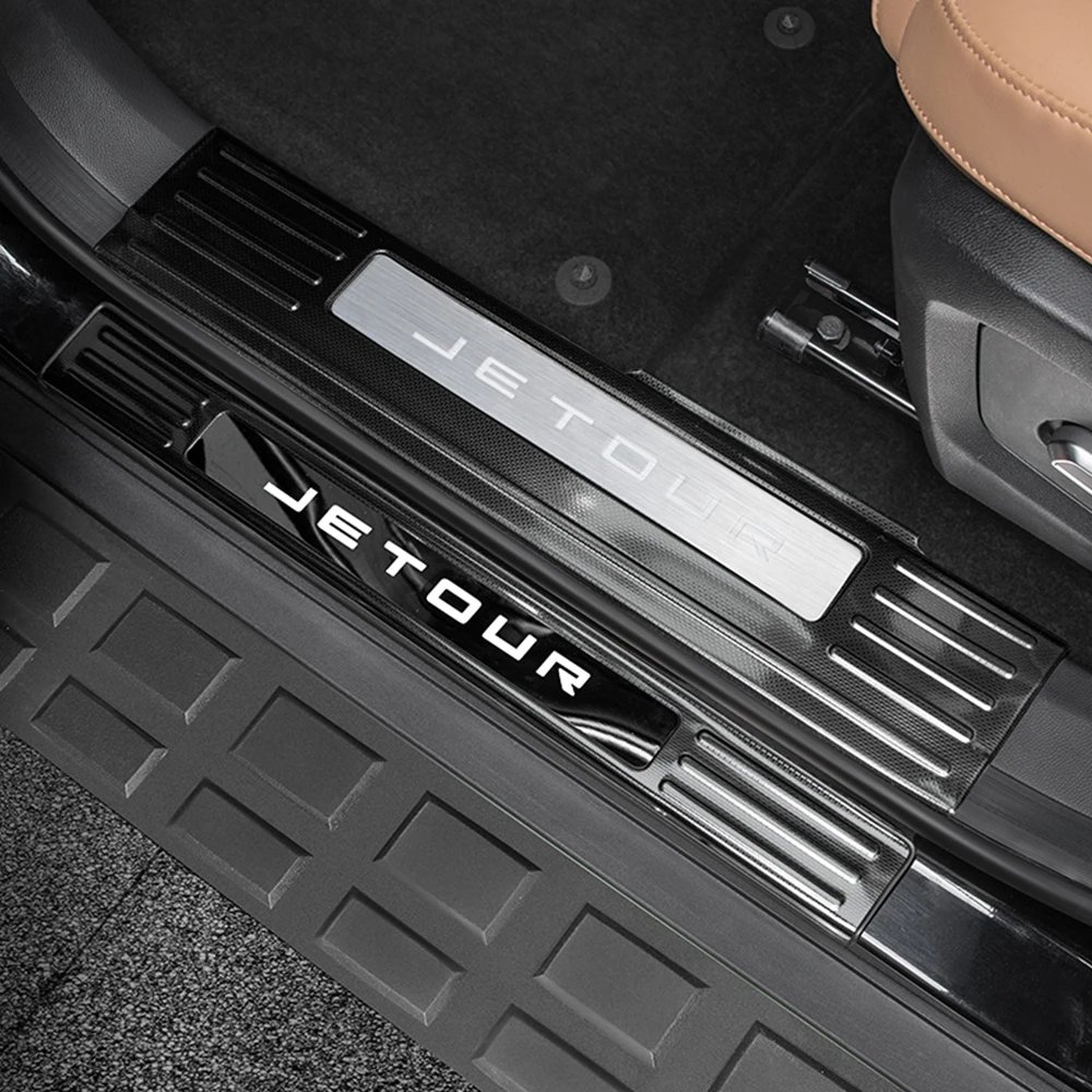 For Chery Jetour Traveler T2 Stainless Steel Threshold Bar Welcome Foot Pedal Interior Modification Products Anti-skid Design