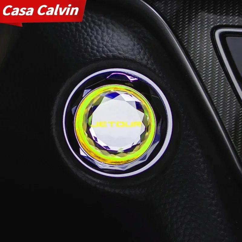 For Chery Jetour X70plus X90 Pro X95 Car One-click Start Button Decorative Sticker Crystal Protective Cover Auto Accessories