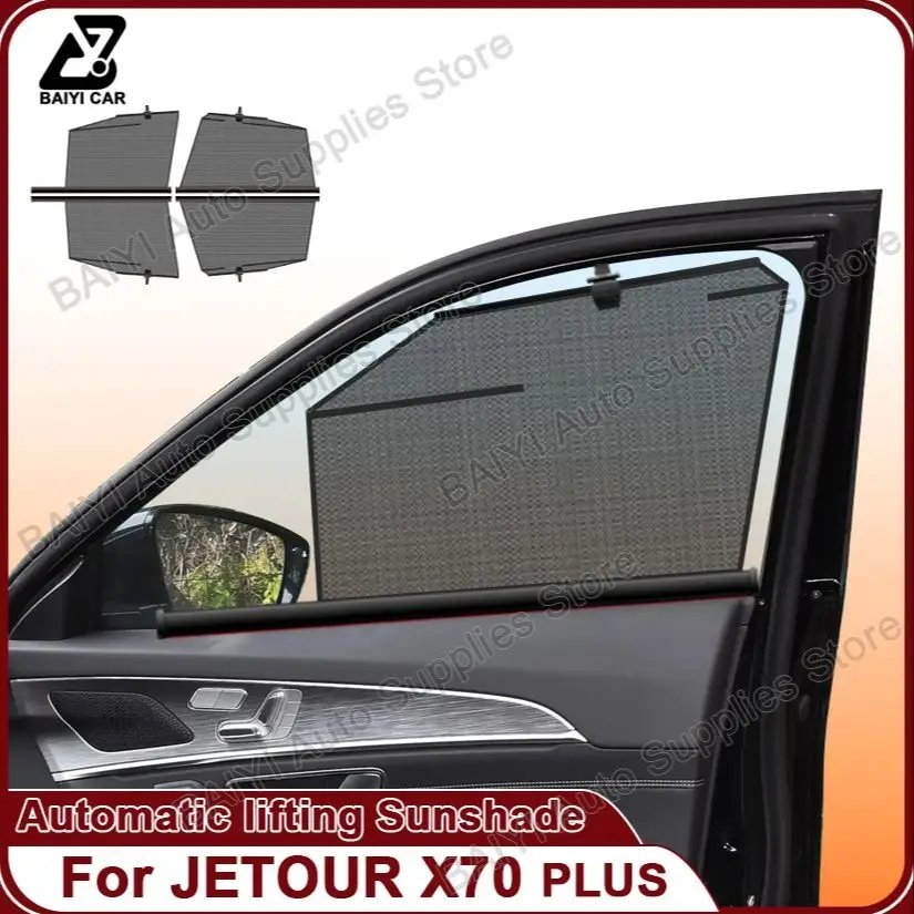 For JETOUR X70 PLUS Side window sunshade Front rear windows Sun protection Blackout curtain Auto lifting curtains Car accessorie