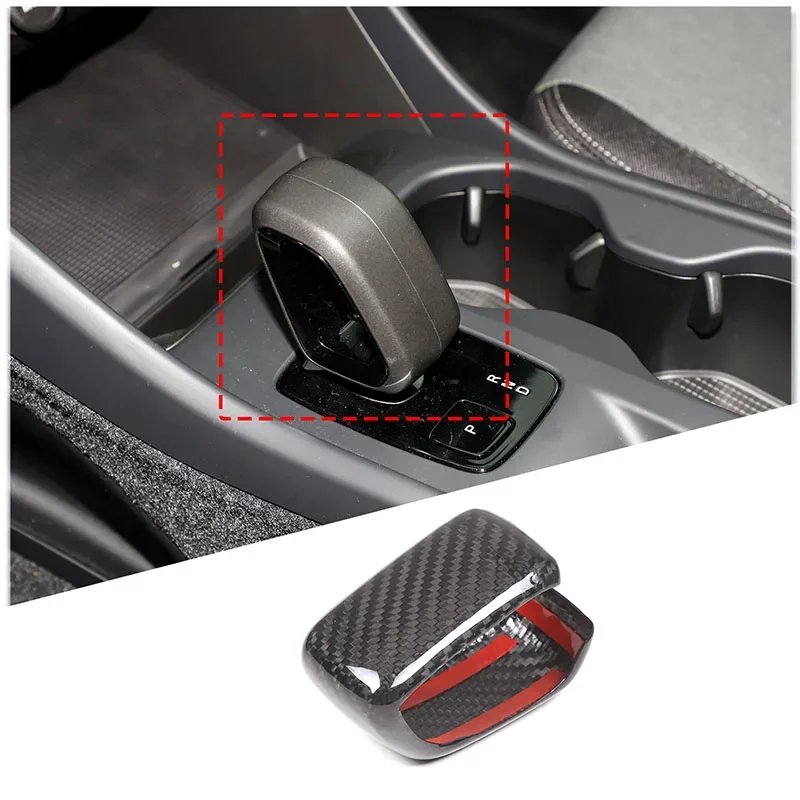 For Volvo XC40 XC60 XC90 S60 S90 C40 2022-2024 Real Carbon Fibe Center Console Gear Shift Head Cover Trim Sticker Accessories