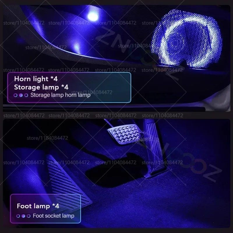 Jetour X70 T1X 22-in-1 RGB Acrylic Car Ambient Light Kit