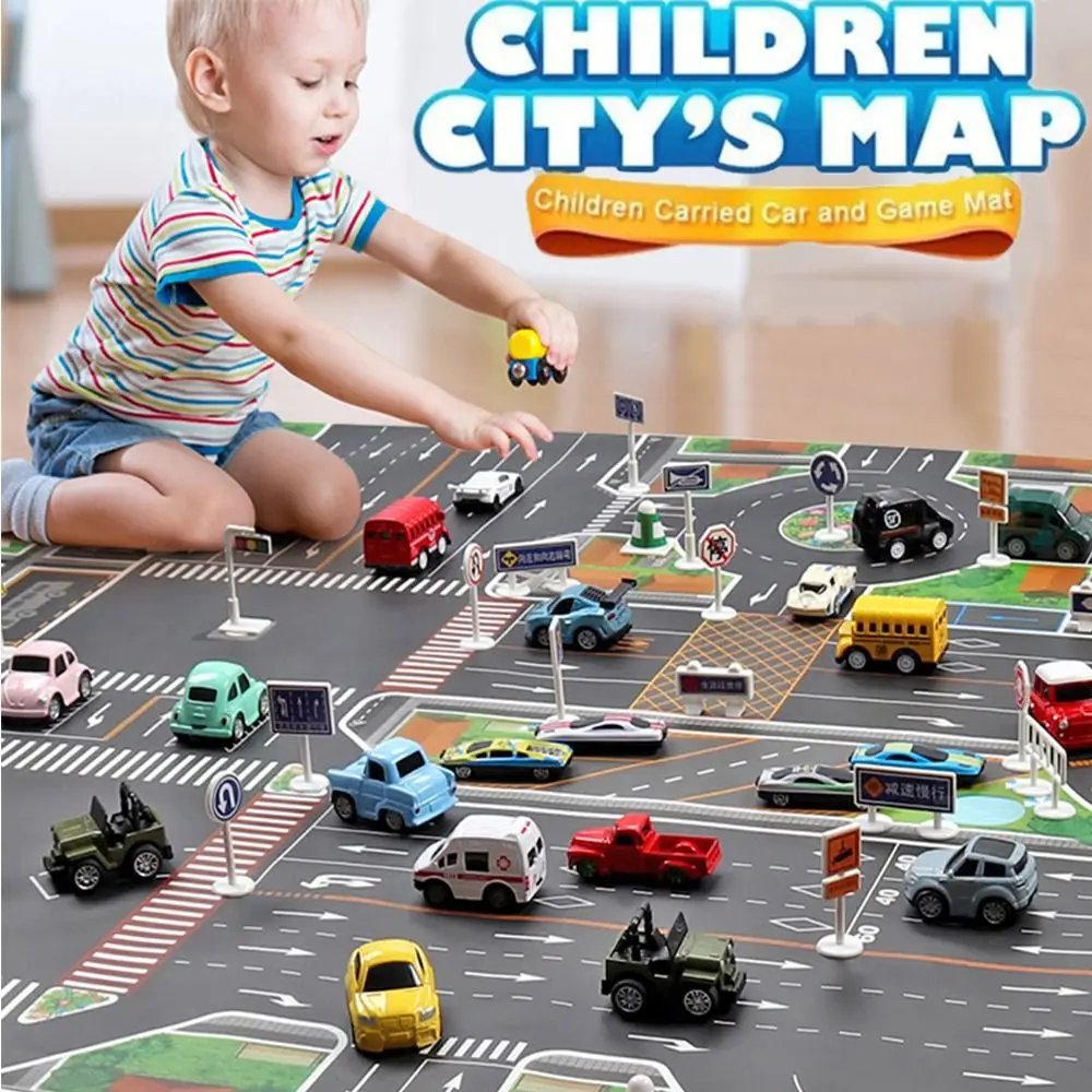 Kids Road Map Play Mat - DIY Traffic & City Adventure Carpet
