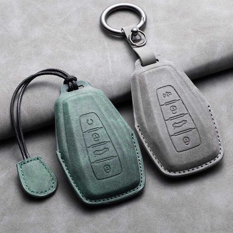 Leather Car Key Case Cover Fob Shell For Geely Borui EX7 Coolray Azkarra Tugella FY11 Atlas Pro New Emgrand GS X6 SUV EC7 GT GC9