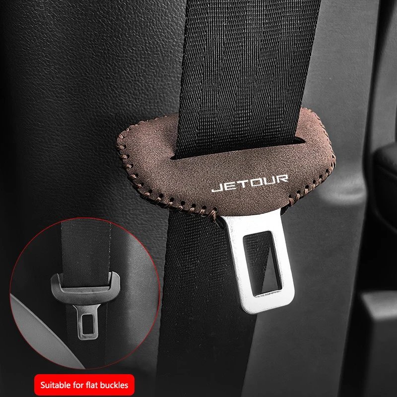 Leather Car Seat Belt Buckle Protectors - 2 Pack for Chery Models