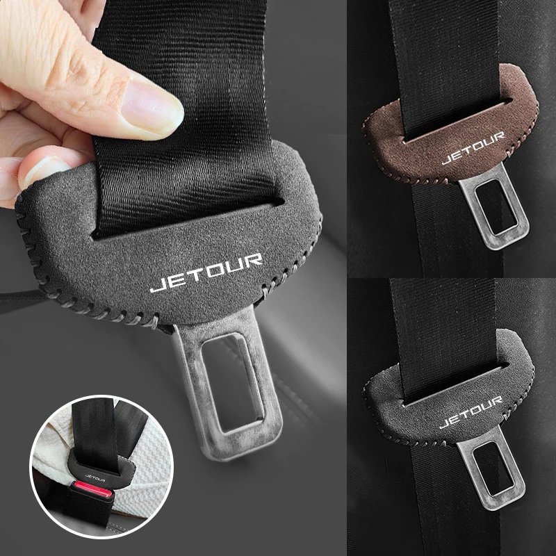 Leather Car Seat Belt Buckle Protectors - 2 Pack for Chery Models