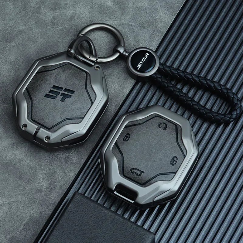 Leather Key Holder Case for Chery Jetour T2 - Stylish Car Accessory