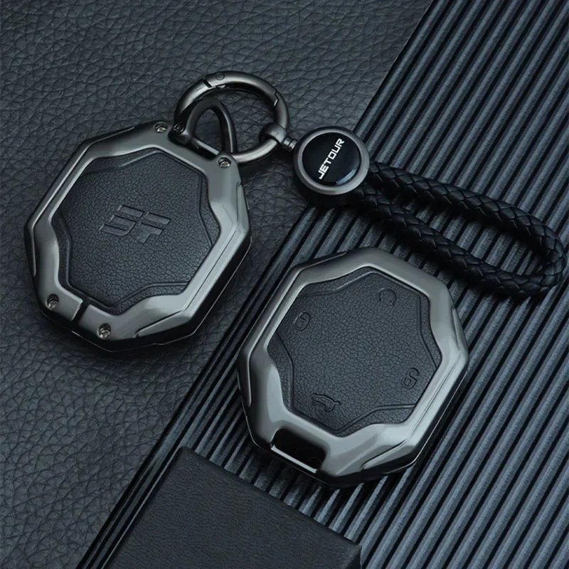Leather Key Holder Case for Chery Jetour T2 - Stylish Car Accessory