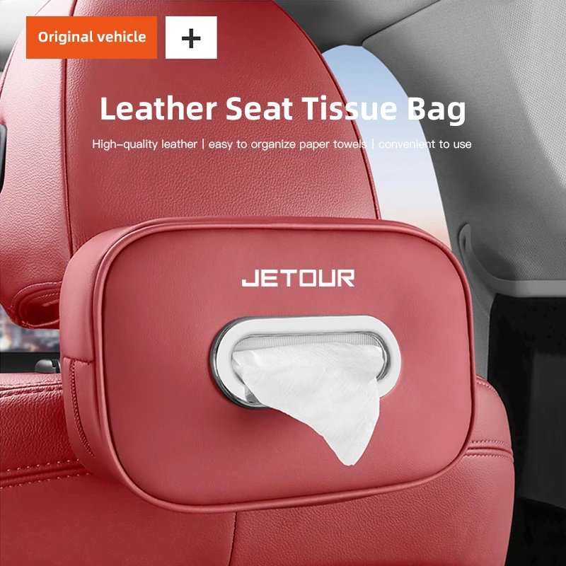 New PU Leather Car Tissue Box Storage Bag Interior Accessories For Jetour X70M X70S X90 X70 C-DM PLUS X95 X X70S EV T-3 Emblem