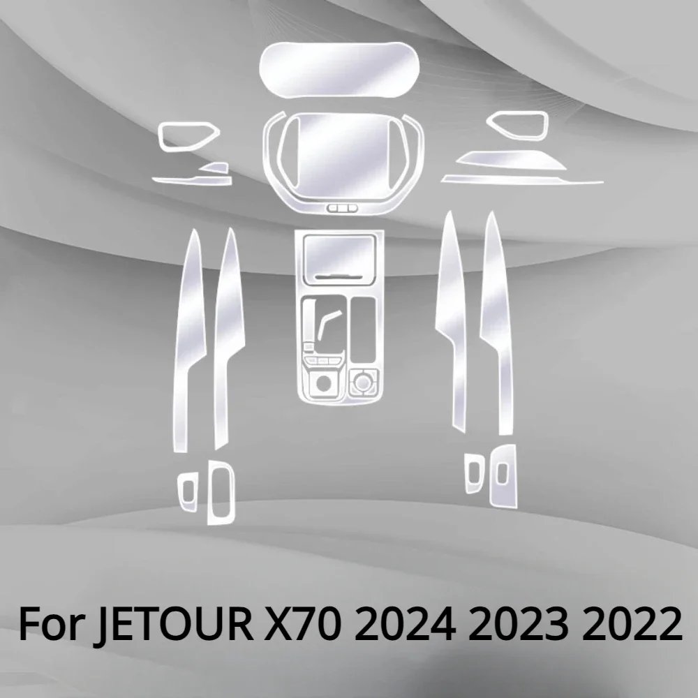 Protection Film For JETOUR X70 2024 2023 2022 PPF Accessories Interior Transparent TPU GPS Navigation Gear Panel Center Console