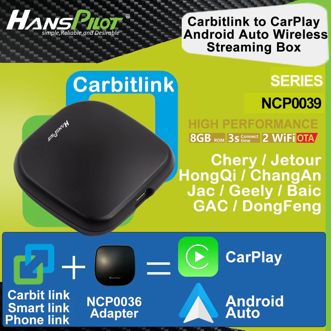Smartlink Wireless CarPlay & Android Auto Adapter for Jetour, Geely, Chery