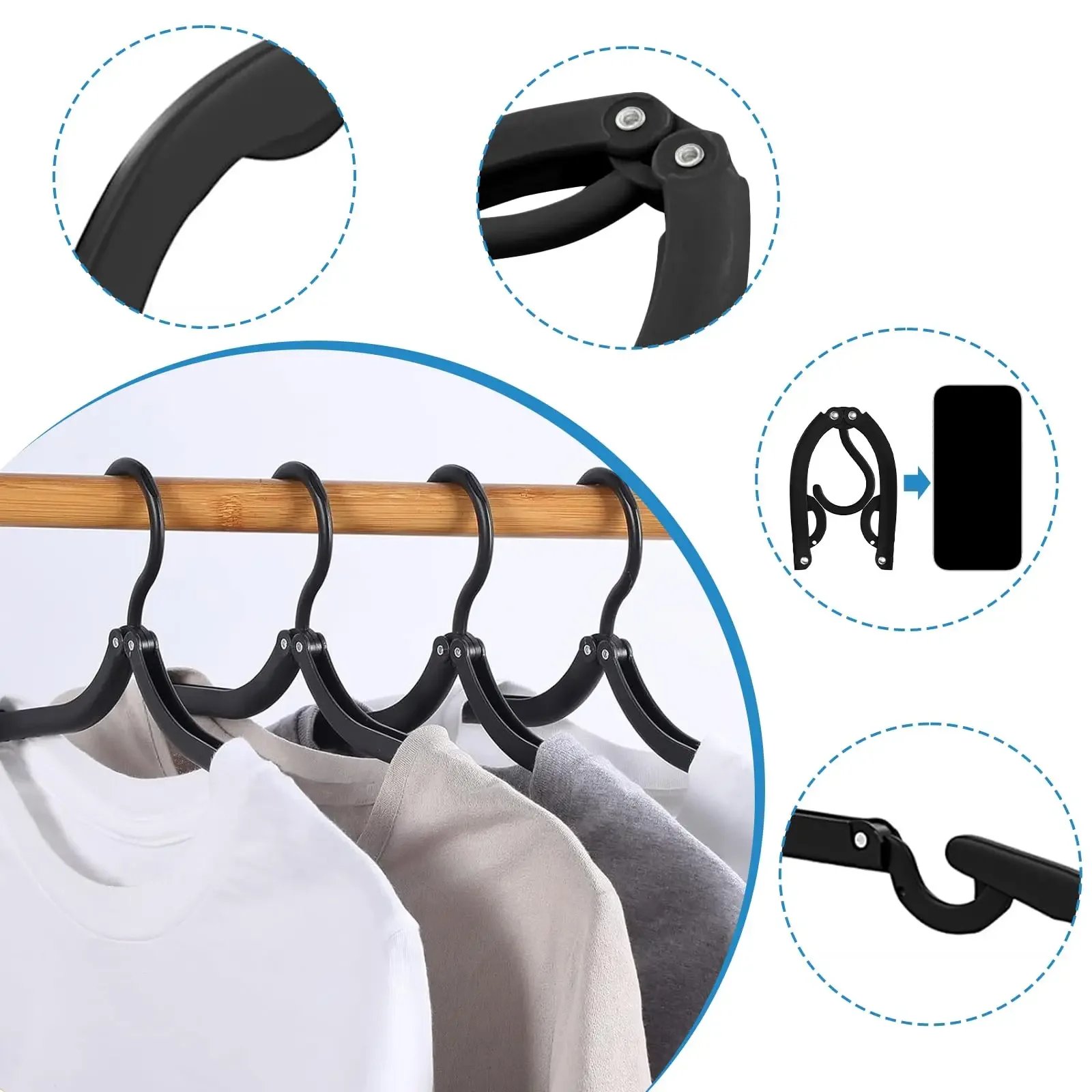 Space-Saving Portable Folding Travel Clothes Hangers
