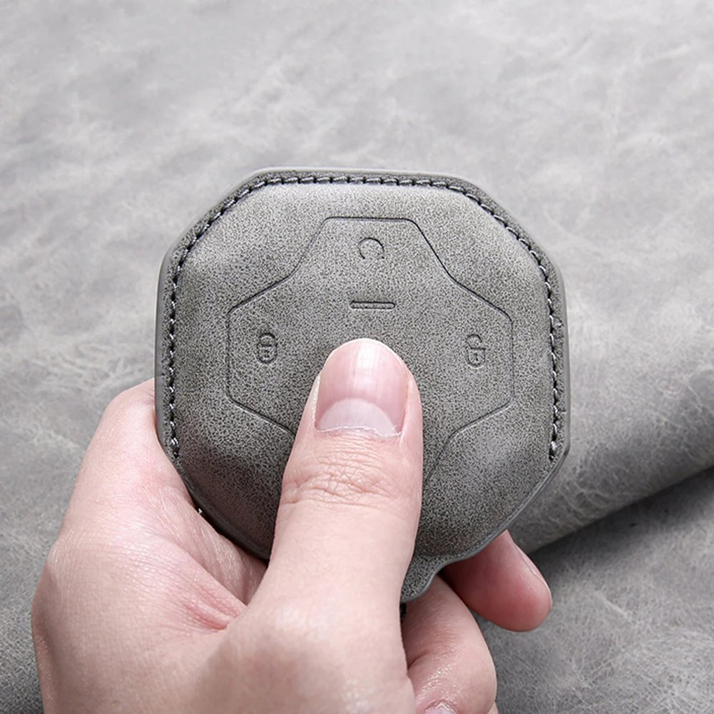Suede Leather Key Case for Chery Jetour T2 - 4 Button Remote Cover