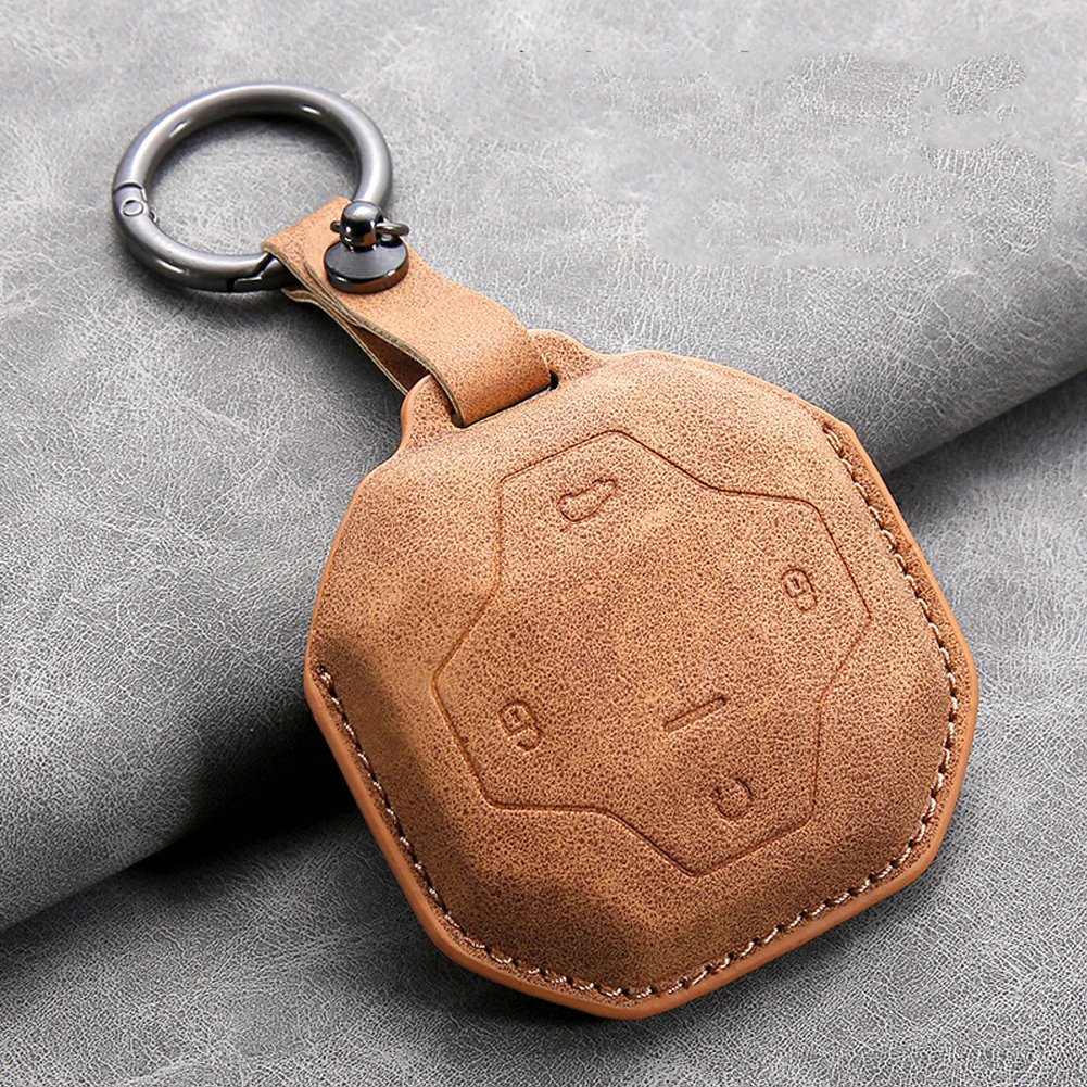 Suede Leather Key Case for Chery Jetour T2 - 4 Button Remote Cover
