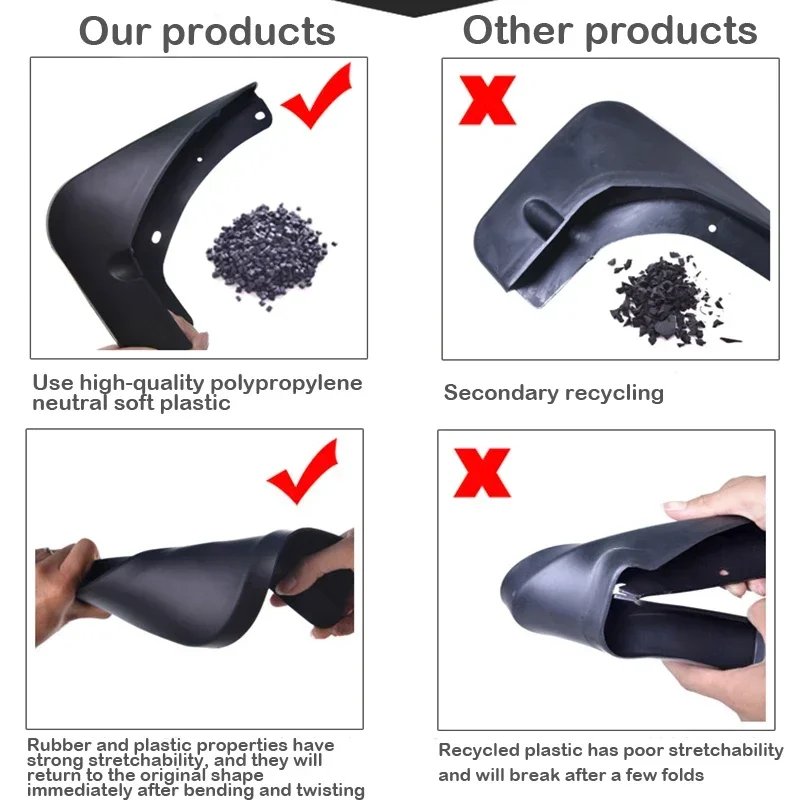 VW Touran Mud Flaps - 4pc Fender Guards for 2011-2015