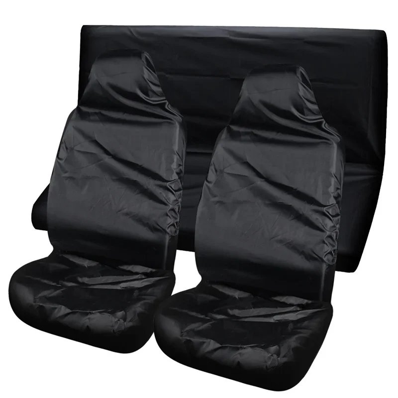 Waterproof Black Car Seat Covers - Front & Rear Protection