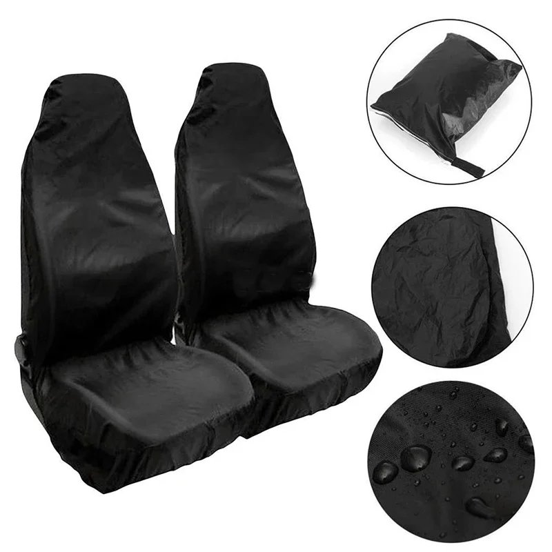 Waterproof Black Car Seat Covers - Front & Rear Protection