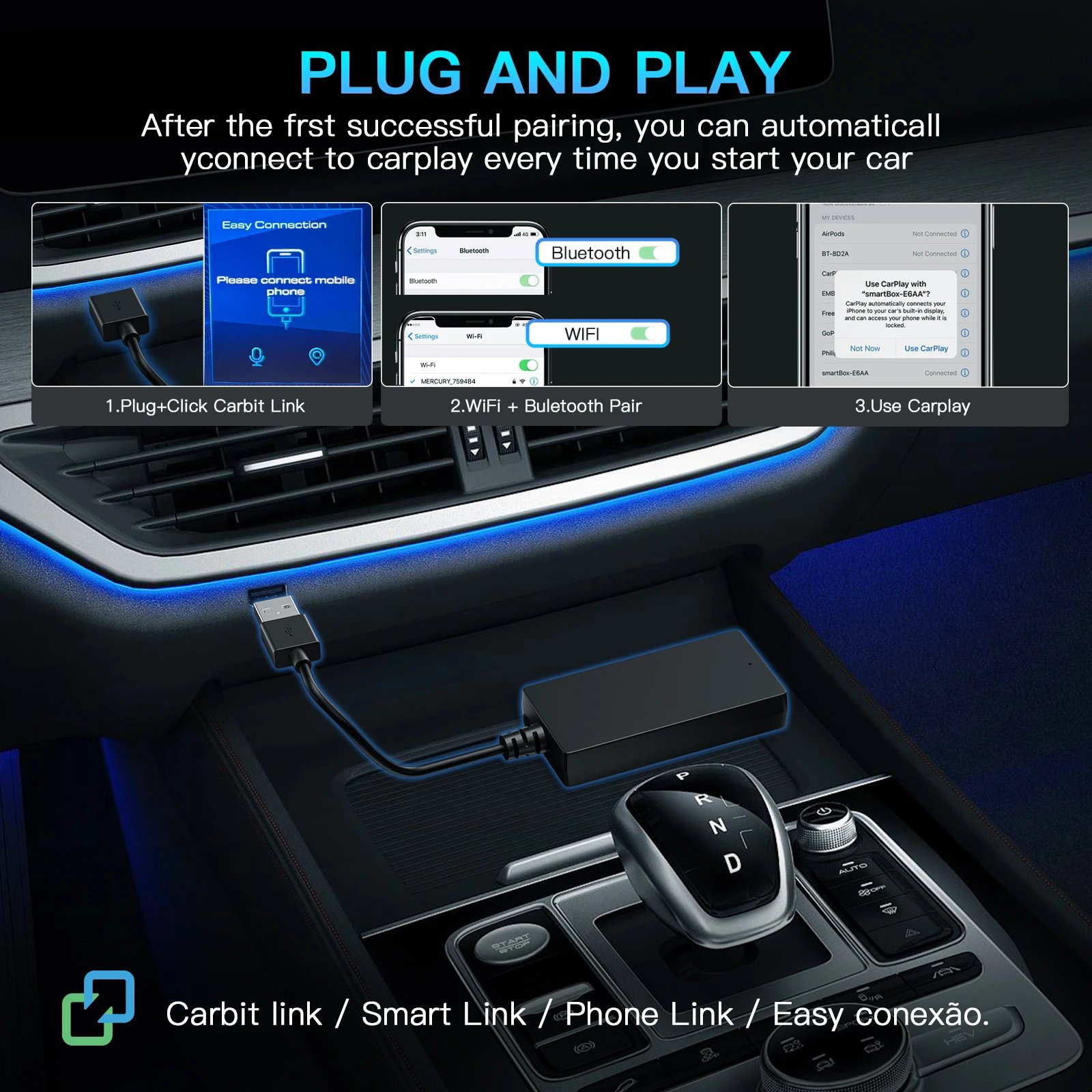 Wireless CarPlay Navigation Adapter for Baic X55 & More