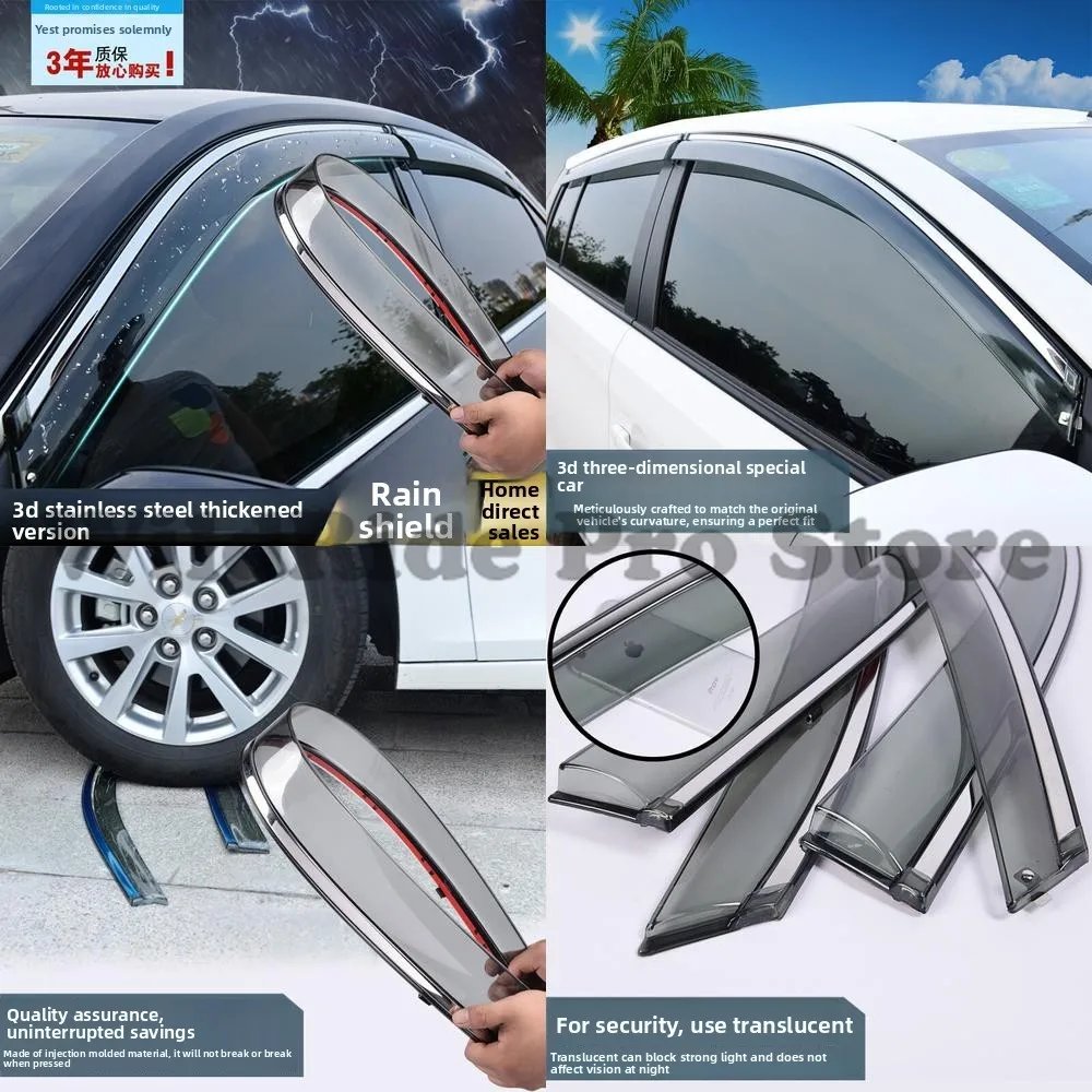 1 set Stainless Steel Rain Visor for JETOUR X70 X90 Window Rain Deflector Molding Trim Accessory