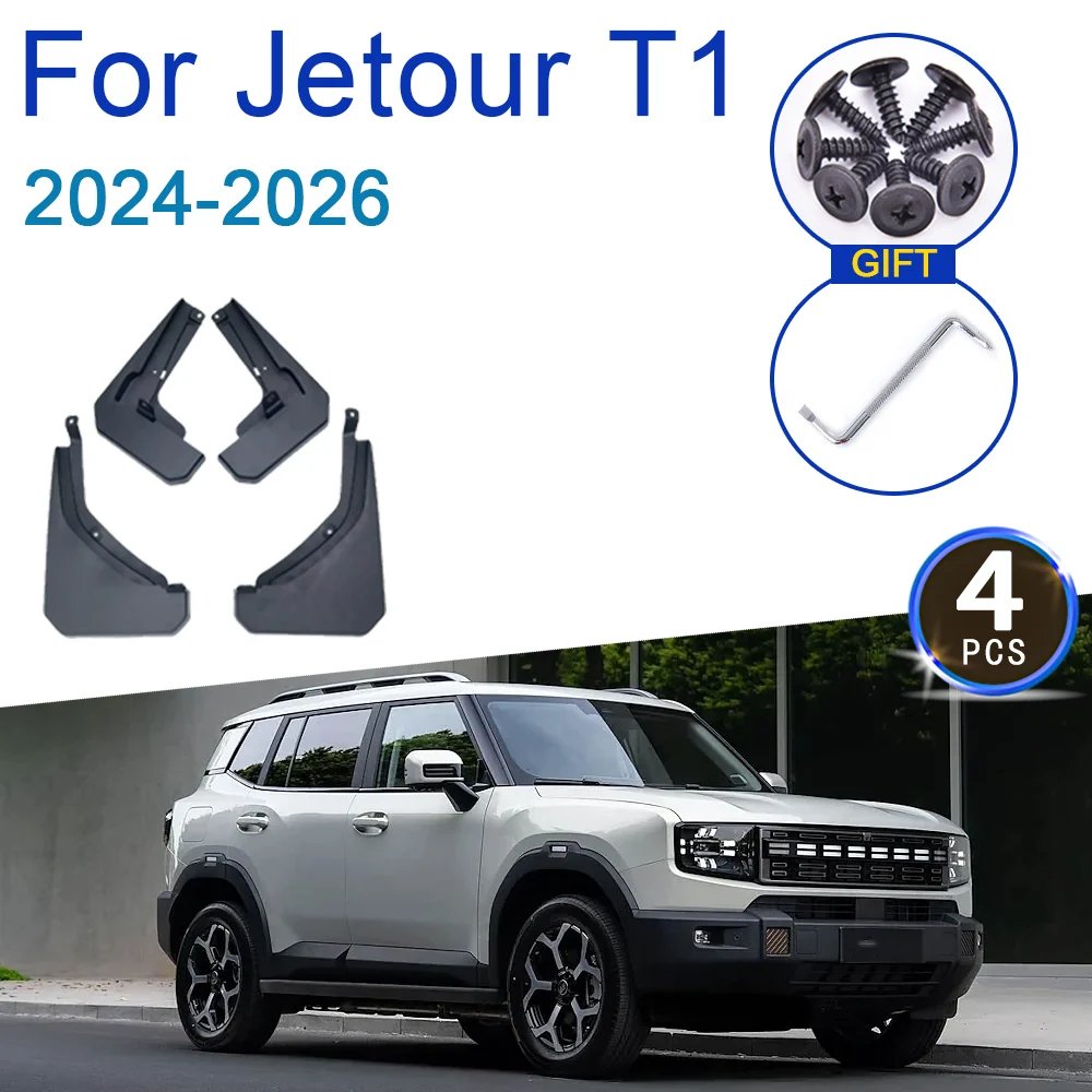 4pcs Car Fenders For Jetour T1 Body Kit Shanhai T1 Freedom 2024 2025 2026 Mudguards Fender Auto Mud Flaps Mudflap Accessories