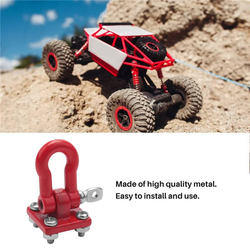 ABJV Metal Climbing Trailer Tow Hook Hooks Buckle, Winch Shackles Accessory for 1/10 Scale RC Crawler Truck D90 SCX10 Climbing C