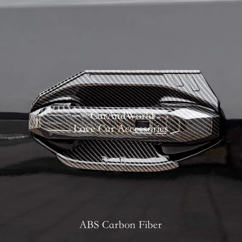 ABS Carbon Fiber Body Door Handle Frame Bowl Cover Protector Trims Car Moulding Accessories For Jetour T2 Traveller 2023-2025