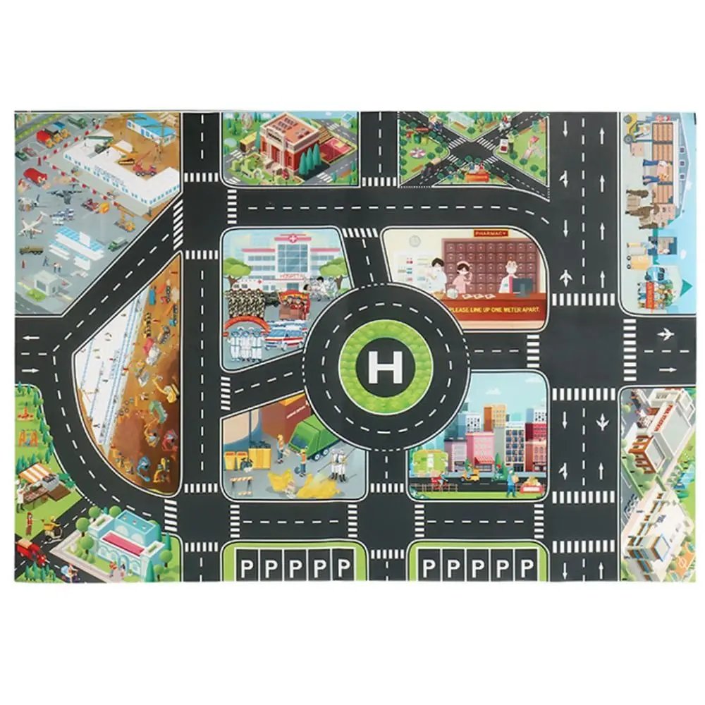 Baby Play Mat Road Mat Car Climbing Mats Road Carpet Playmat Climbing Mats Toys DIY Traffic Road Signs City Parking Lot Roadmap