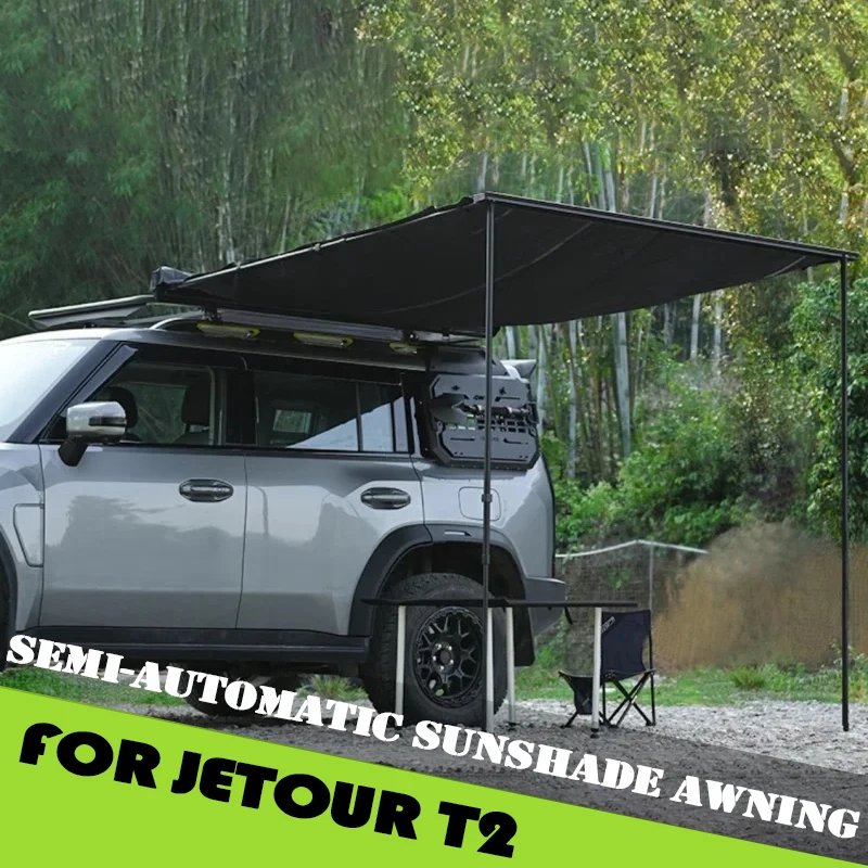 Car Semi-automatic Side Straight Pull Canopy Fit for Jetour Traveller T2 2023 2024 2025 Car Semi-automatic Sunshade Awning Parts