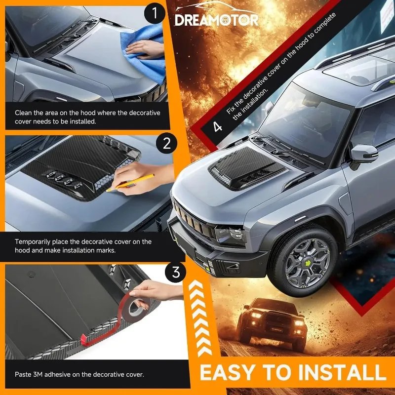 Chery JETOUR Traveller T2 Black Bonnet Hood Vent Cover