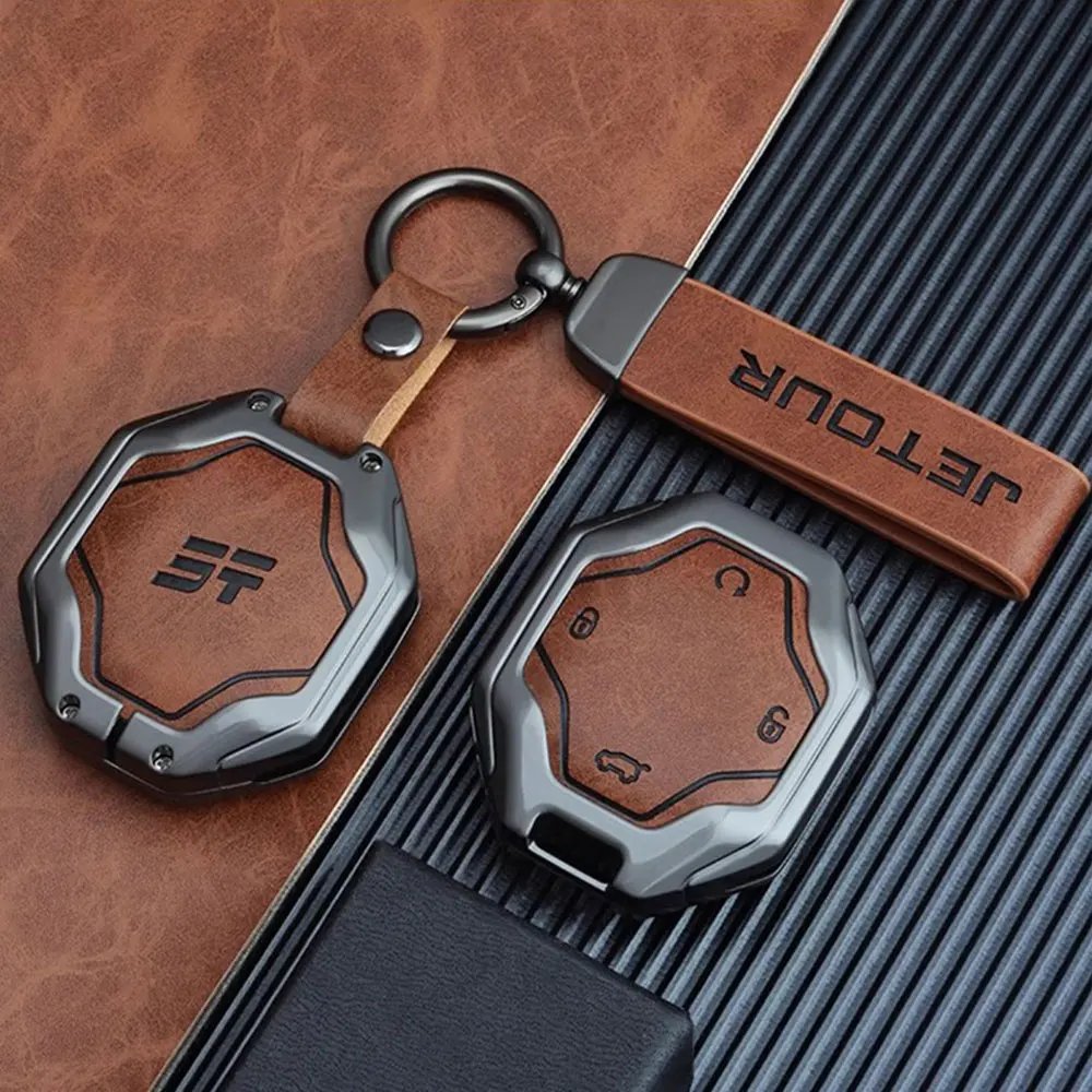 Jetour T2 Leather Keychain Holder - Stylish Car Accessory