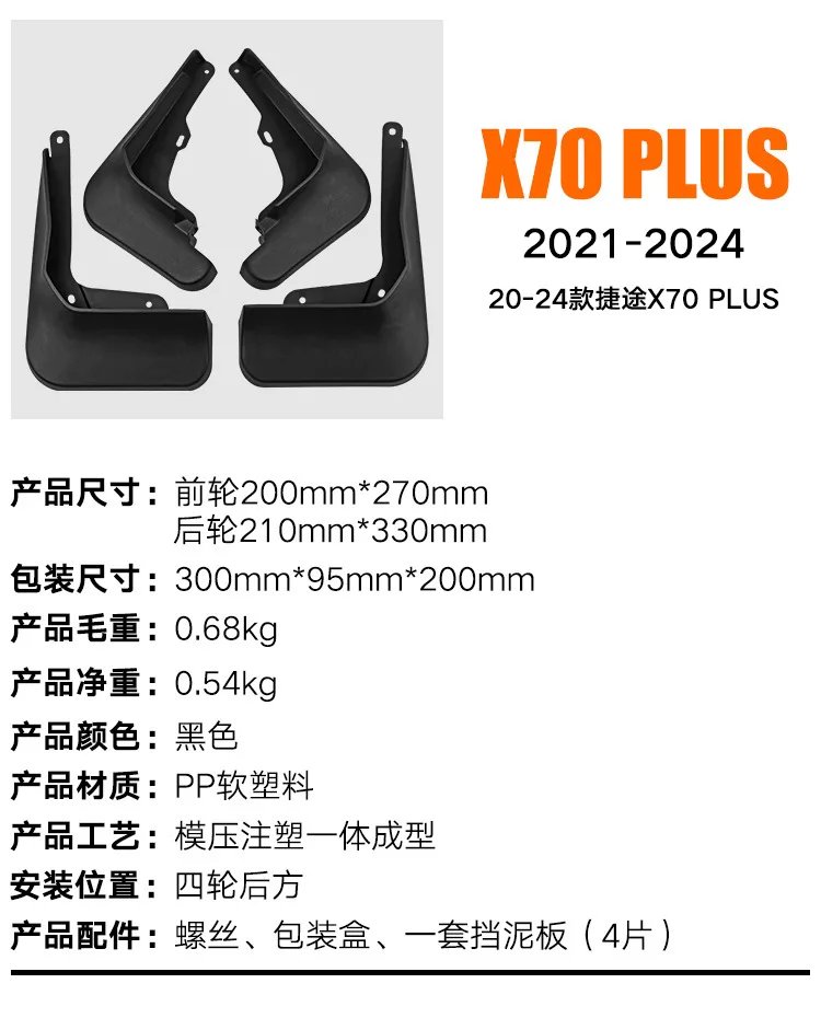 JETOUR X70 PLUS 21-24 Car Mudguard Decorative Panel & Wheel Trim