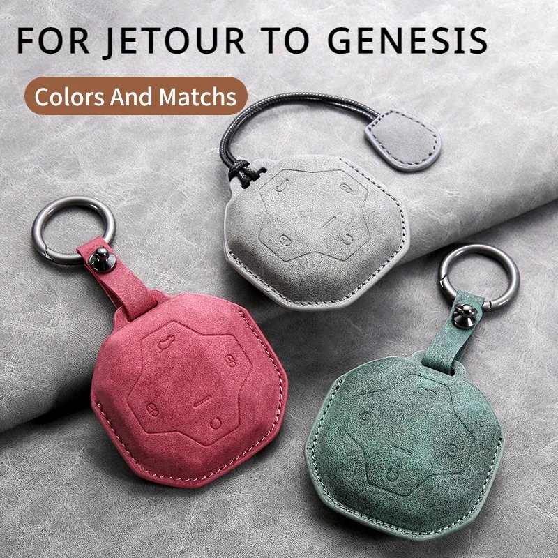 Leather Car Key Case Cover for Chery Jetour To Genesis Traveller T2 X90 X70 X95 DASHING X-1 Plus DTC L9 Car Key Shell Keychain